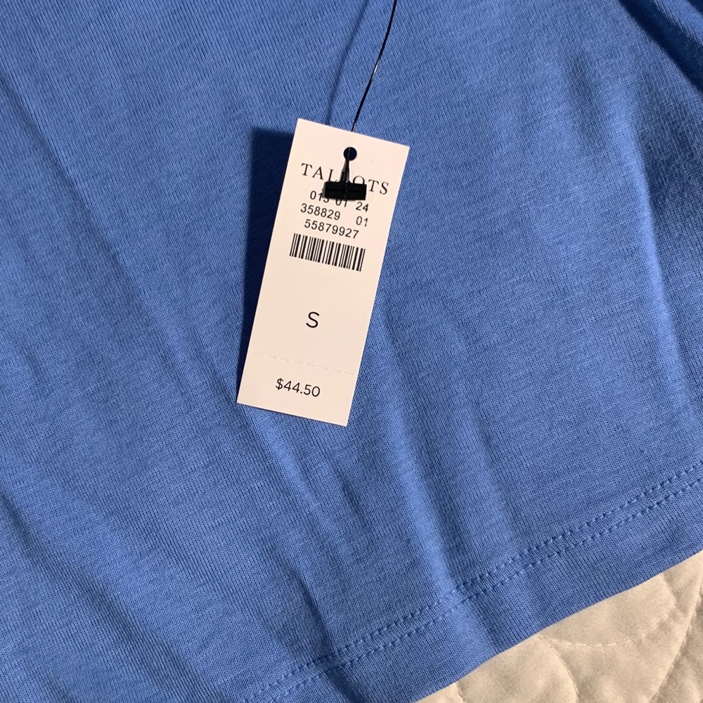 Talbots Women's Long Sleeve Boatneck Top - Cornflower Blue - Picture 3 of 7